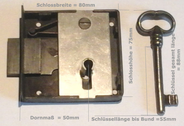 Hochwertiges Kastenschloss 50 mm Dornmaß, rechts